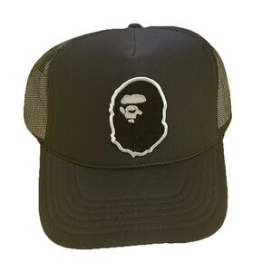 BAPE X OTTO Black VINTAGE TRUCKER HAT CAP NWT UNISEX NEW